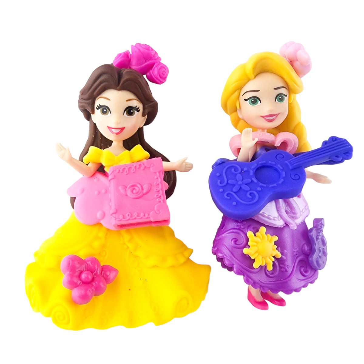Hasbro Disney Princess Little Kingdom Snap Ins Dolls Belle Rapunzel  Incomplete