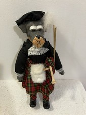 Highland Scottish Terrier Dog Dressed In Kilt 14&rdquo; Ceramic and Cloth
