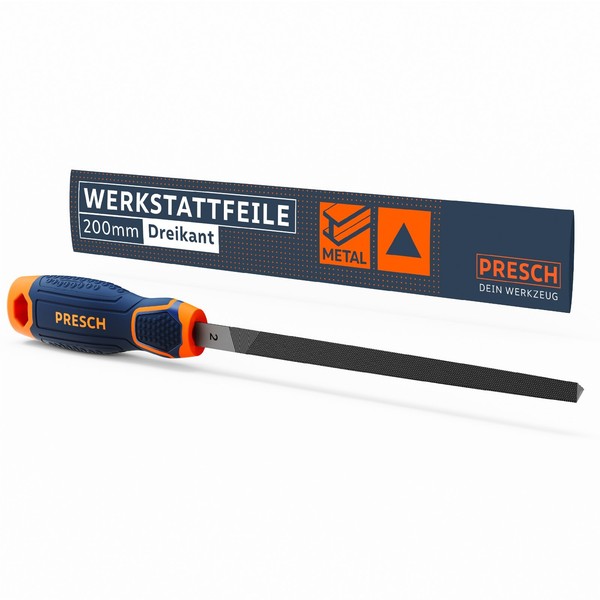 Presch Werkstattfeile Dreikant 200Mm | Metallfeile | Feile Metall | Kreuzhieb 2-image