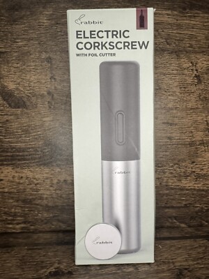 RABBIT   Automatic Electric Corkscrew - Silver Damaged Box