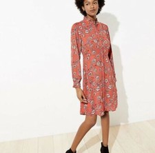 NWT Loft Floral Ruffle Trim Shirtdress Size 2