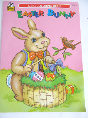 Easter Bunny Big Coloring Book Golden Book 1995 Vtg Large Pictures To Color S3