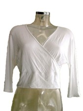 T-shirt Maglietta donna Thandie's Tg. M Bianca Incrociata Viscosa Stretch Sexy