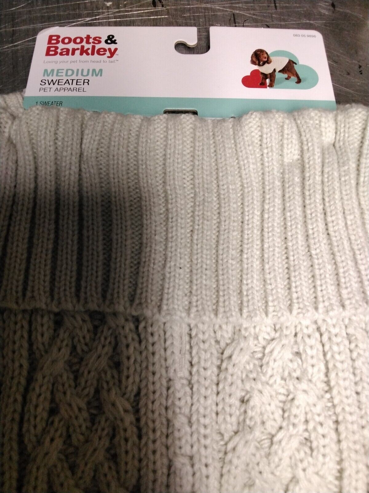 Boots & Barkley Dog Sweater large beige Cable Knit New Pet Clothing nwt