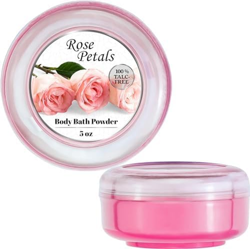 Confezione 2 Polvere Polvere Donna con Polvere Puff, 100% Senza Talco, Rosa Elegante P - Foto 7 di 12