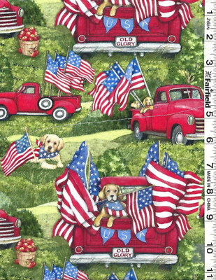 Patriotic Dogs in Red Trucks by Springs Creative bty