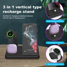 US 3in1 Charging Stand Bracket For Samsung Galaxy Watch 8/Ultra/7 S25 Ultra S24 