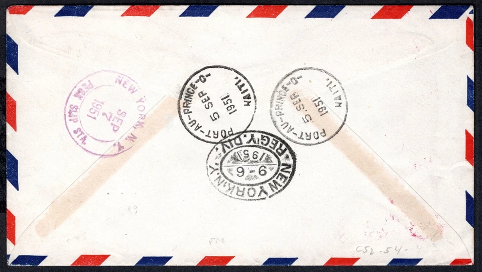 C52-C54 on Cover from Port-au-Prince to Brooklyn, New York - Image 2 of 2