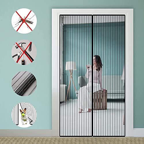 Auxmir Zanzariera Magnetica 90 x 200CM, Tenda Zanzariera con Calamita (Y9O)