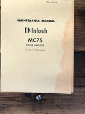 Mcintosh MC75 MC-75 Amplifier Service Manual / Schematic Original 