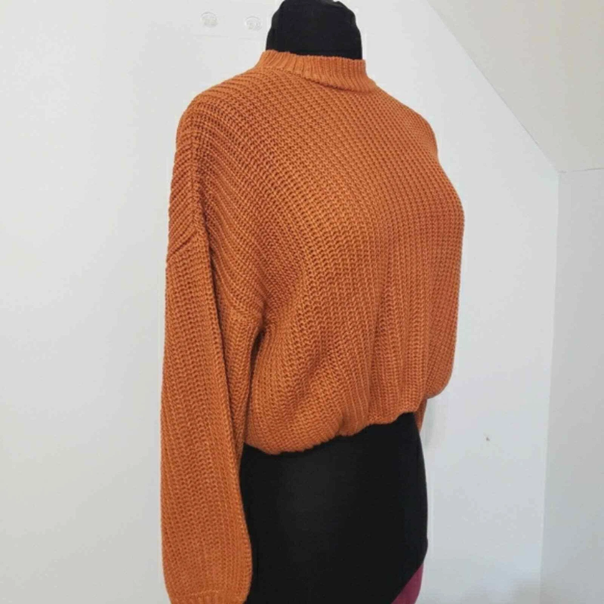 Burnt orange top chunky sweater