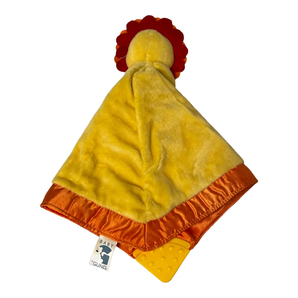 Manta de seguridad Baby Gund Lion Lovey mordedor manta amarilla naranja suave Foto 4 de 4