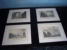 4 Vintage Edinburgh Mounted Prints