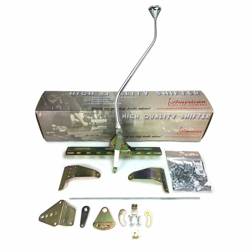 Kit de palanca de cambios de acción única GM 4L80 (E) brazo de 23" con doble curva y perilla de lujo calle Foto 2 de 4