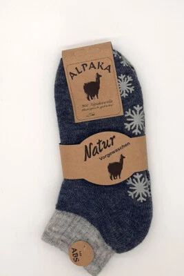 1 Paar kurze Damen MH Stoppersocken mit 60% Wolle Jeansblau 35 - 42 - Bild 1 von 3