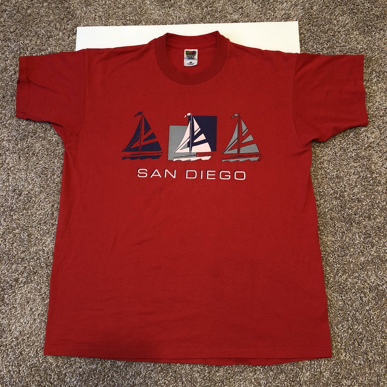 Vintage 1997 San Diego California Sailboat XL Gra… - image 1