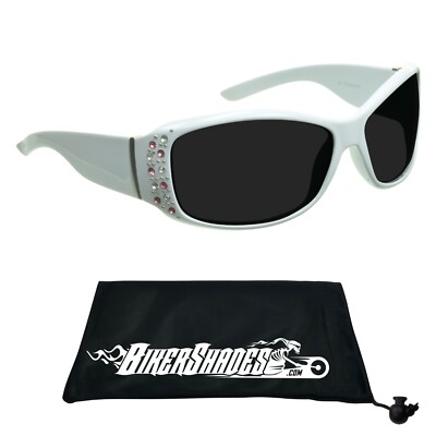 Womens Polarized Rhinestone Sunglasses Sparkle Bling Wrap  display picture 3