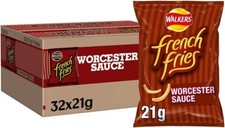 Walkers French Fries Worcester Sauce Snacks Pack of  32x21g