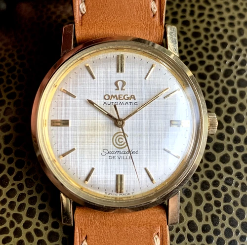 Vintage Omega Seamaster DeVille Linen Dial Automatic Men's Wristwatch - Mint