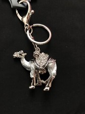 Silver Camel Rhinestone Keychain Keyring Bag Charm Gift Diamanté Crystal