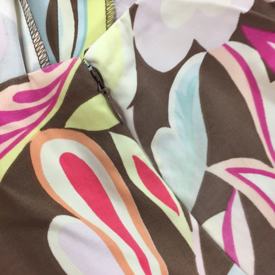 Pantalones Cortos al Tobillo Estampado Floral Etcetera Talla 4 Mujer Marrón Crema Pantalón Corto Foto 4 de 4