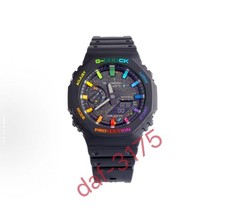 Hand-Painted Casio G-SHOCK GA-2100 Rainbow Galaxy | Unique Custom