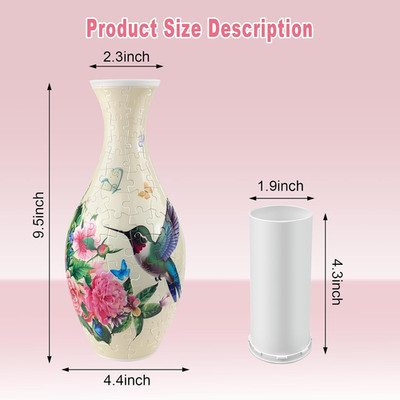 3D Puzzles Vase for Adults, 160 Pieces Plastic DIY Unique Pattern Vase, Craft...