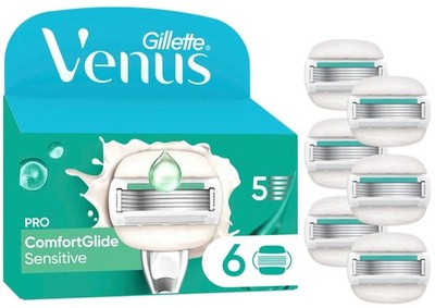 6er Gillette Venus Pro ComfortGlide Sensitive Damenrasierklingen mit Alo Vera