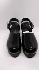 Tory Burch Lug Sole Clog Patent PU In Black Size 6.5 New
