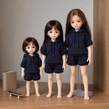Doll Garment Hoodie Set, Hooded Sweatshirt & Shorts Outfit, Doll Collection