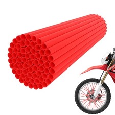 72Pcs Bike Spoke Covers Skins Universal 8in  21in Rims Dirt Bike Motorcycle Red