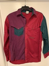 Vintage Colorblock Rodeo Western Button Down Heavy Shirt Size L