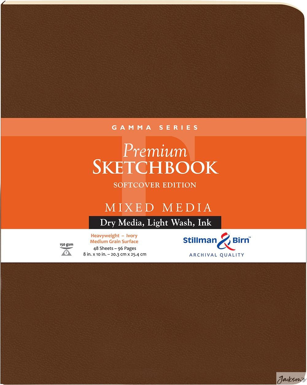 Stillman & Birn Gamma Sketchbook Ivory Paper 8x10in Portrait For Dry Media Ink