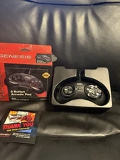 New Retro-Bit Official Sega Genesis Controller 6-Button Arcade Pad  BLACK