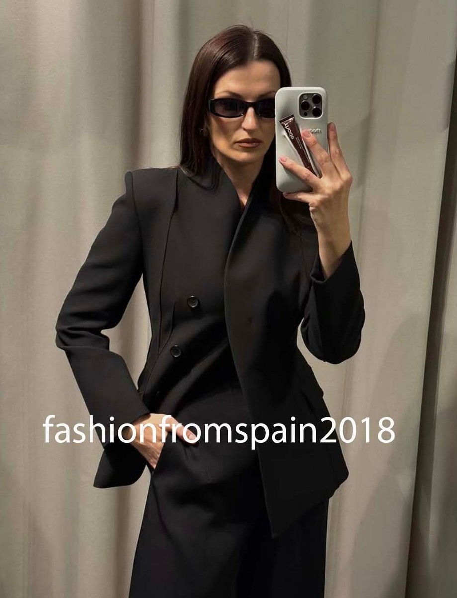 ZARA NEW WOMAN FITTED BLAZER ZW COLLECTION JACKET BLACK XS-XL 8679