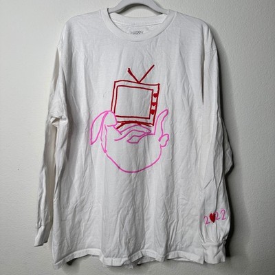 Harry Styles Love On Tour 2022 White Long Sleeve Graphic T-Shirt Large Merch