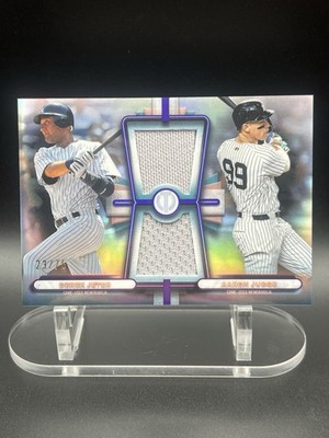 2026 Topps Tribute Dual Player Relics Derek Jeter, Aaron Judge #DR-JJ Purple /75