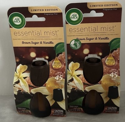 (2) Air Wick Essential Mist Diffuser Oil Refill, Brown Sugar & Vanilla, 0.67 Fl.