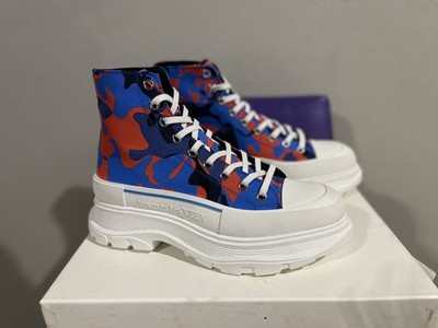 Alexander McQueen Camo Skull Tread Boots Men US 11 EU44 High Top AS-IS Repair