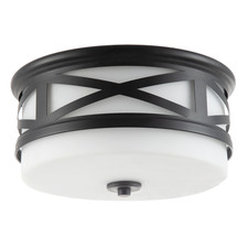 Vintage Classic Bathroom Flush Ceiling Light Fitting in Matte Black by Happy ...