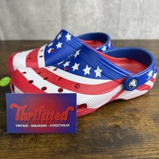 NEW Crocs Classic American Flag Clogs Men s Size 4 / 6W USA Patriotic Slip-On