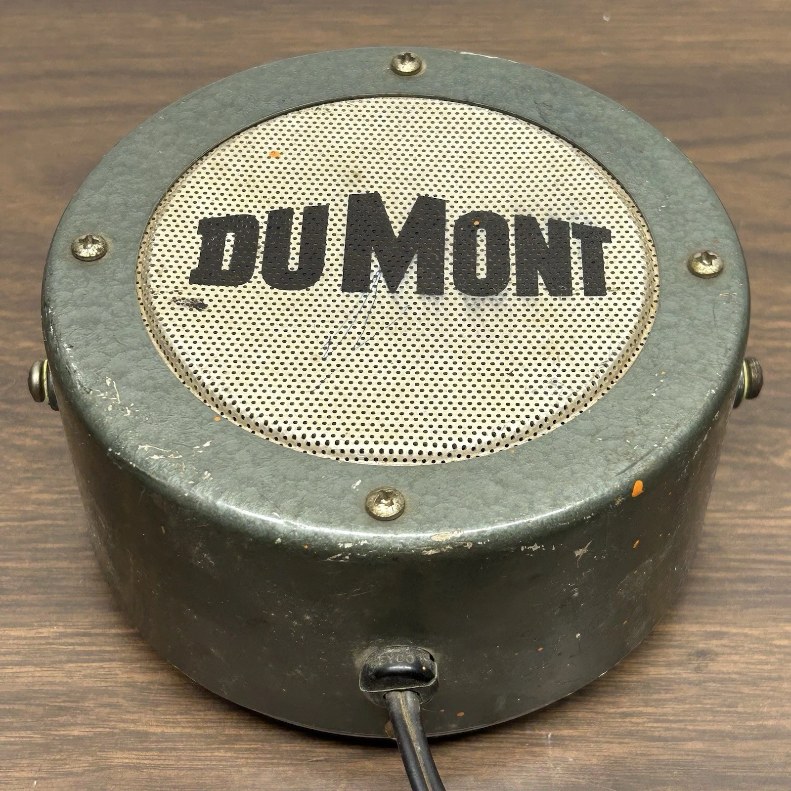 Vintage DuMont Round Metal External Monitor Speaker TV Radio Studio Untested image 3