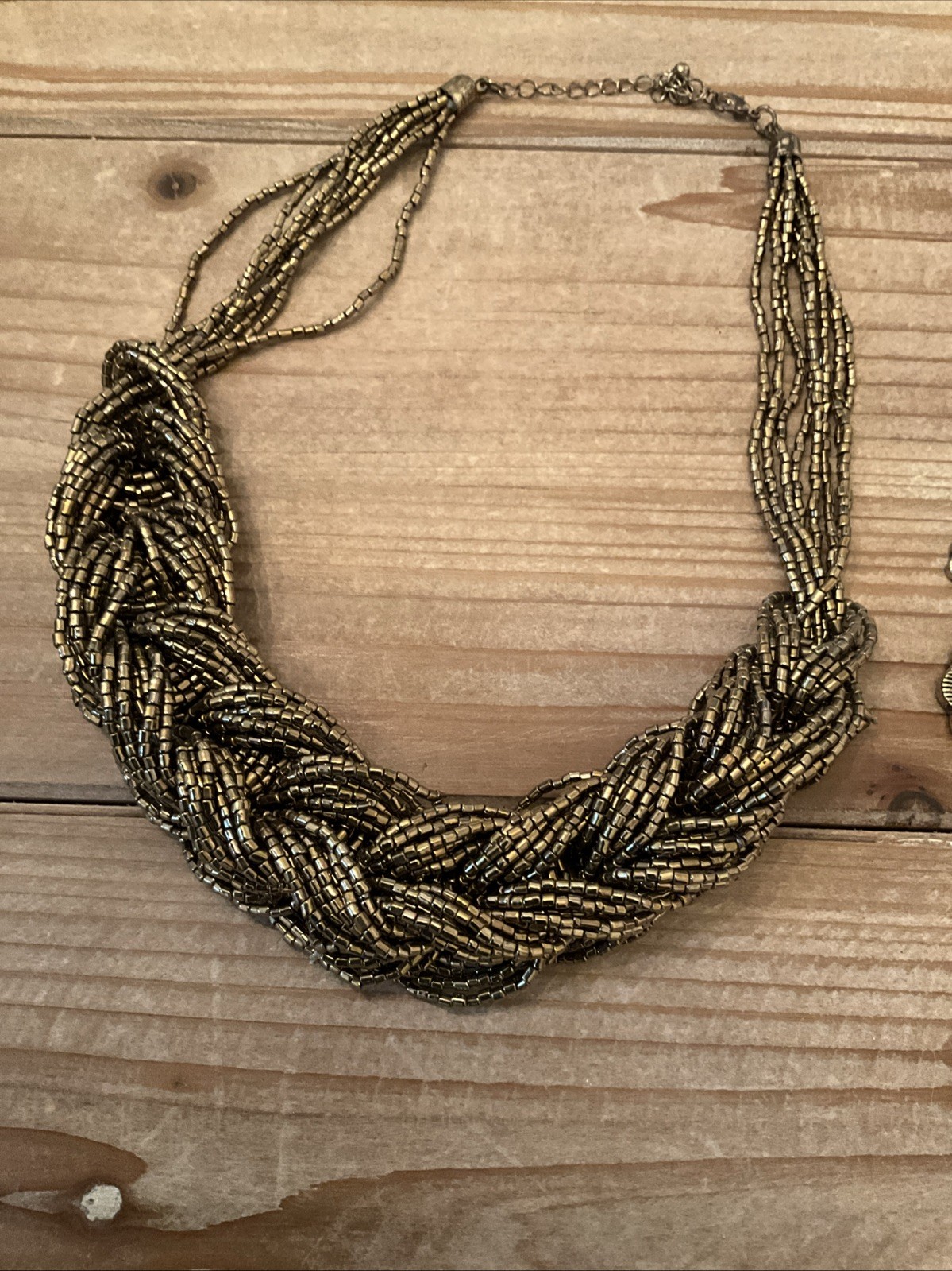 Two Bronze Colored Statement Necklaces - image 2