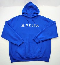 Gildan Sweatshirt Sz XL Delta Airlines Hoodie US Aviation Travel Geek Blue EUC 