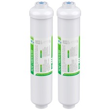 2 Pack T33 Inline Post Carbon Water Filter Replacement 1/4" Quick Connect RO