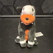 Pok mon Houndoom Plush Stuffed Animal Gray Orange White Animated Character