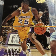 Fleer 1996-97 Eddie Jones Los Angeles Lakers #55 Rookie NBA Basketball Card. rookie card picture