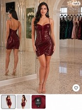 Windsor Alaiya Wine Sequin Bodycon Knee Length Dress Size M