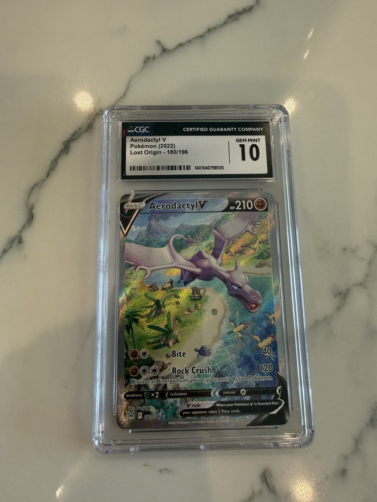 Aerodactyl V 180/196 Ultra Rare Holo Lost Origin Pokemon CGC 10 Gem Mint