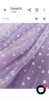 Dreamy Lavender Hearts Tulle Prom Homecoming Size 14 Large Corset  Teen Dress